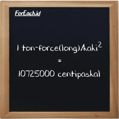 Contoh konversi ton-force(long)/kaki<sup>2</sup> ke centipaskal (LT f/ft<sup>2</sup> ke cPa)